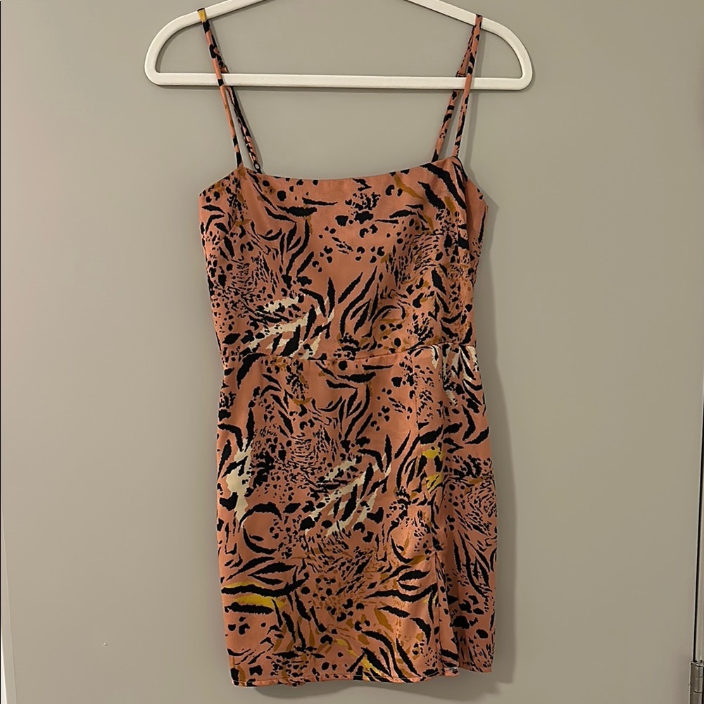 RESA Orange and Black Slip Mini Dress for Night Out